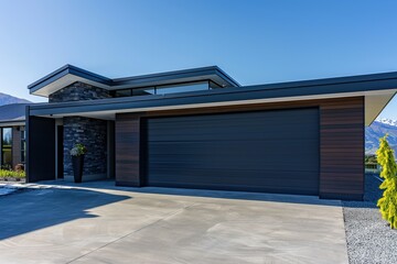 Modern garage with roller door.
