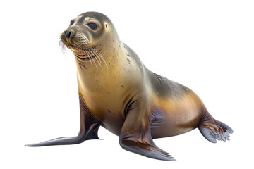 Southern elephant seal on isolated transparent background