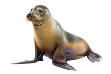 Southern elephant seal on isolated transparent background