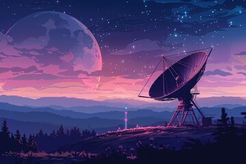Radio telescope pointing to the sky.	
 - obrazy, fototapety, plakaty