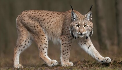 Naklejka na ściany i meble A-Lynx-With-Its-Head-Held-Low-Stalking-Its-Prey- 2
