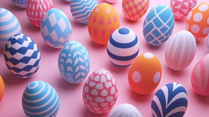 Fototapeta na wymiar a bunch of colorful easter eggs on a red background . High quality AIG42E