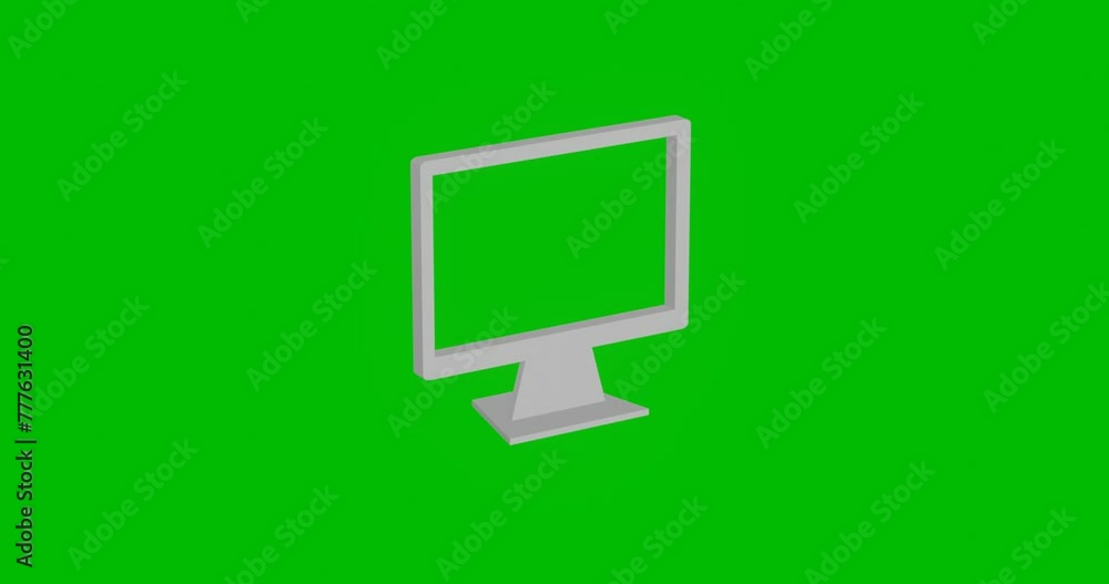 Poster animation of rotation of a white monoblock symbol with shadow. simple and complex rotation. seamless