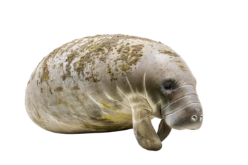 west indian manatee on isolated transparent background