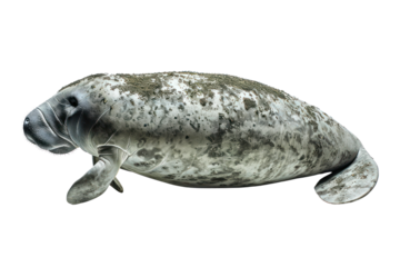 west indian manatee on isolated transparent background