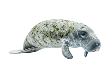 west indian manatee on isolated transparent background
