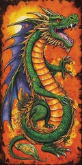 dragon snake wyvern drake wyvern worm, winged serpent. fruit vegetables, harvest sunshine