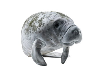 west indian manatee on isolated transparent background