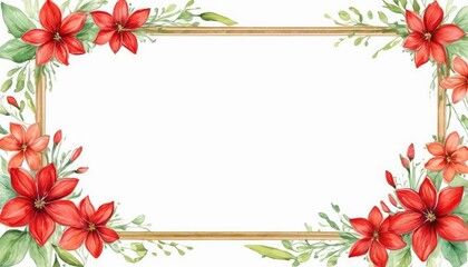 Add a pop of color to your design with our watercolor red floral frame mockup. Vibrant blooms embrace the open space, awaiting your content