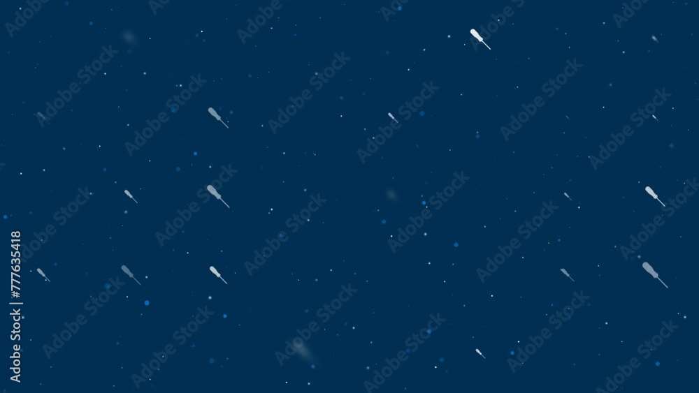 Poster template animation of evenly spaced a screwdriver symbols of different sizes and opacity. animation 