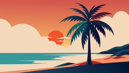 Fototapeta na wymiar tropical island with palm trees