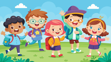 illustration-of-happy-cartoon-school-children