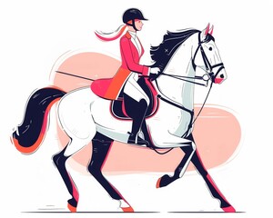 An equestrian performs a dressage routine, horse and rider moving as one in elegant harmony,