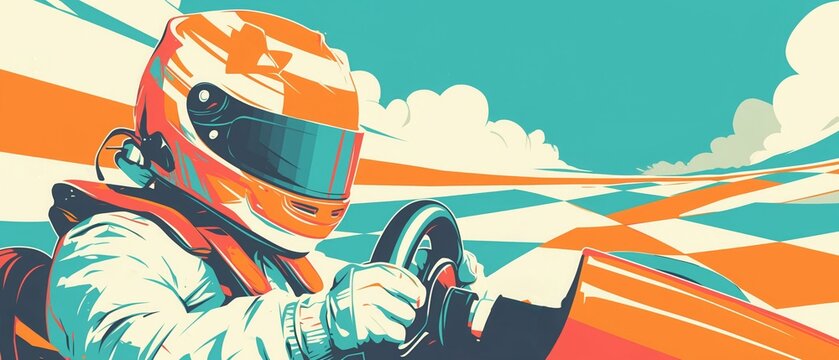 A gokart racer tightens their helmet, the track a ribbon of adrenaline and childhood dreams reignited,