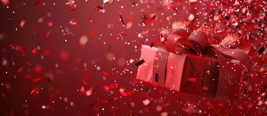 A red gift box featuring a vibrant red bow on top, ready to convey a sense of celebration or appreciation.