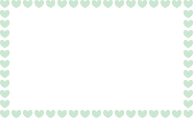 Illustration a fame with green hearts. Vector Illustration.