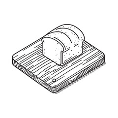 bread on a cutting board in one line. one line vector illustration. sliced bread.