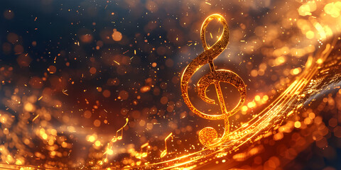 Colorful music notes background with space for your text, Musical Background - Ai Generated