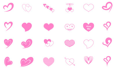 pink heart icon bundle