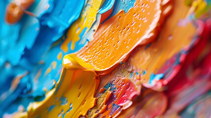 banner for drawing courses, multicolored oil background