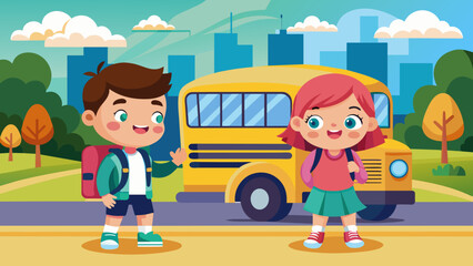 kids-go-to-school--illustration-of-a-boy-and-girl