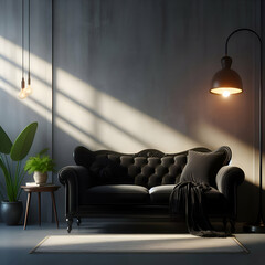 Midnight Lounge: Contemporary Black Sofa