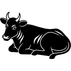 Fat Cow Resting High-Quality Vector Illustration for Your Designs