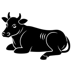 Fat Cow Resting High-Quality Vector Illustration for Your Designs
