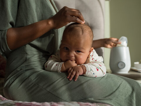 Newborn baby waiting for food