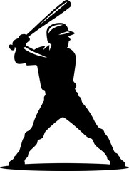 baseball batter silhouette - obrazy, fototapety, plakaty