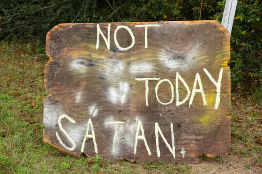 Not Today Satan Sign 