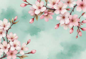a watercolor floral background with pink and white cherry blossom, soft and delicate colors, shaby chic, sleepycore, watercolor style, pastel tones