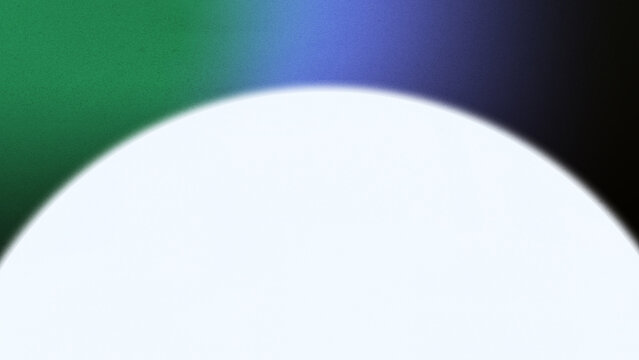 Minimal background with half moon white glowing circle with copy space