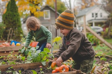 A community garden where residents collaborate to grow food together