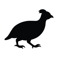 silhouette of a quail on white