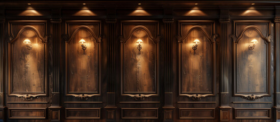 modern luxury wooden inticrate moulding panels old brown concept background