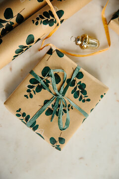 Christmas gifts wrapped in pretty paper