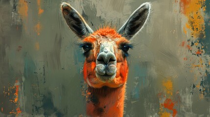 Fototapeta premium The llama alpaca modern illustration