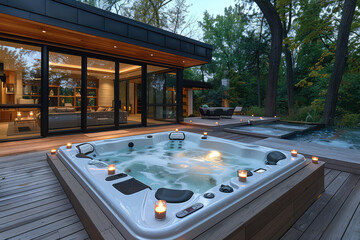 Luxury hotel pool. Created with Ai