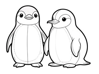 Naklejka premium Penguin coloring page outline illustration