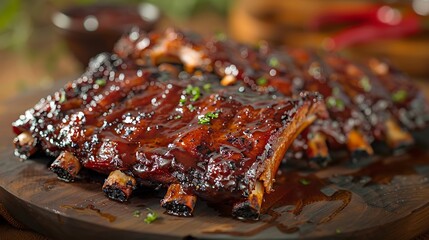 Patriotic pride in a plate of southern ribs - obrazy, fototapety, plakaty