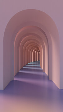3D Arch Wall Corridor