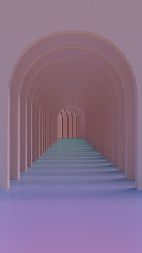 3D Arch Wall Corridor