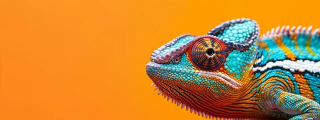 Keuken spatwand met foto close up of a chameleon © paul