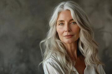 Naklejka premium Elegant Senior Woman in Summer Fashion. Generative AI
