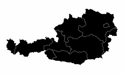 Obraz premium Austria administrative map