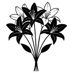 Breathtaking Bouquet of Lilies Vector Captivating Floral Illustration