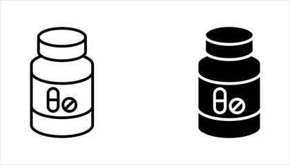 Medicine bottle vector icon set. vector illustration on white background