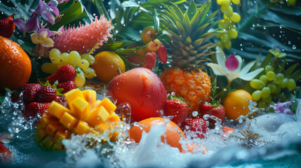 tropical fruit on the beach