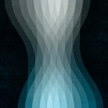 A textured symmetrical abstract design in greys and blues